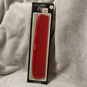 Vintage Unbreakable Ajax Comb Red New Old Stock Lifetime Guarantee 8"‎